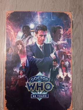 Dr Who 60 Years Metal Poster David Tennent